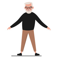 old man simple illustration 
