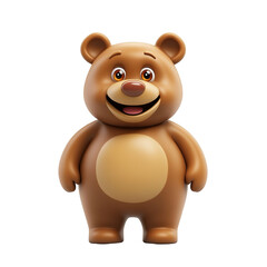 Obraz premium Cute cartoon brown bear isolated on white background. 