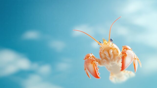 Cute lobster in blue sky ayo style