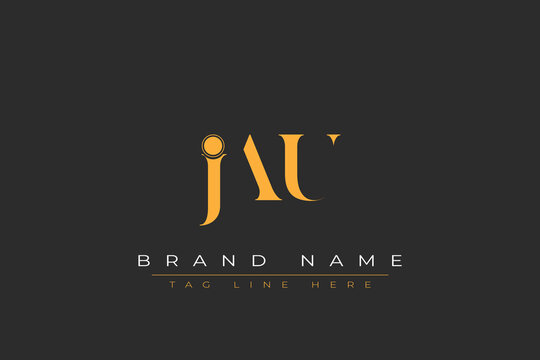 JAU abstract letter logo design. This logo is designed by three abstract letters.