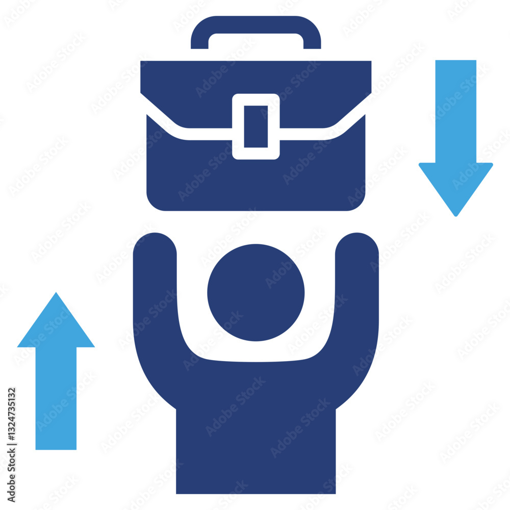 Poster workload two color icon