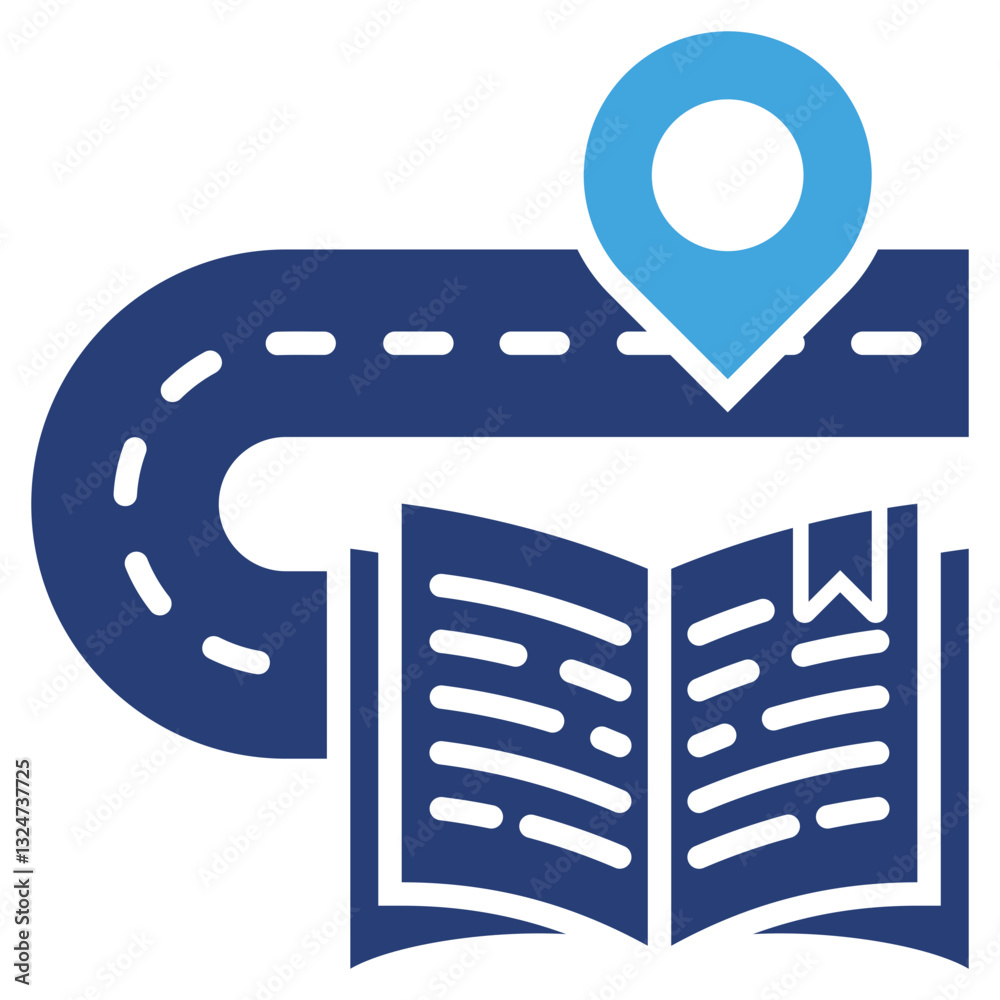 Poster learning journey two color icon