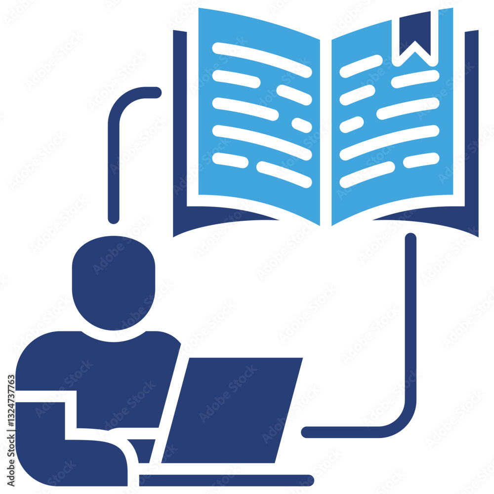 Poster Virtual Class Two Color Icon