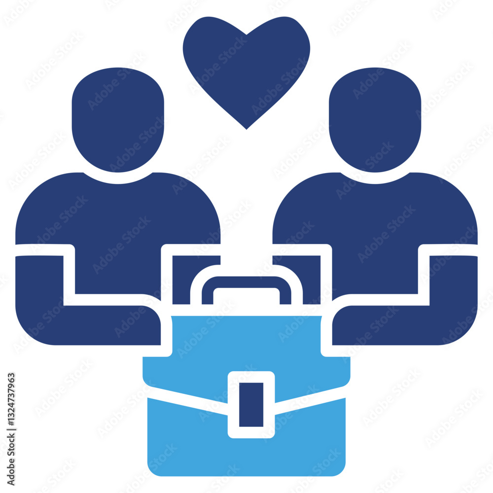 Poster interpersonal skills two color icon