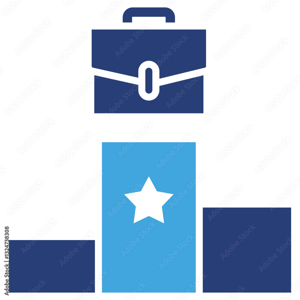 Poster competency two color icon