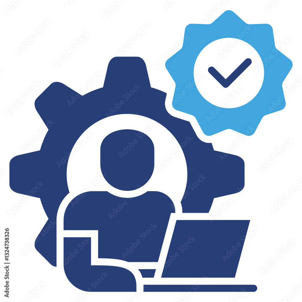 Poster work quality two color icon