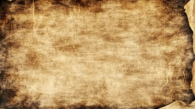 Ancient scroll unveiling: aged papyrus texture revealed in sequential antique paper frames