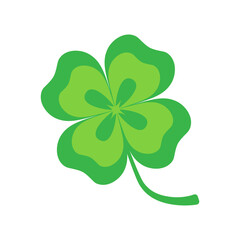 Fototapeta premium Lucky four leaf clover. Good luck symbol. Color vector illustration. PNG with transparent background.
