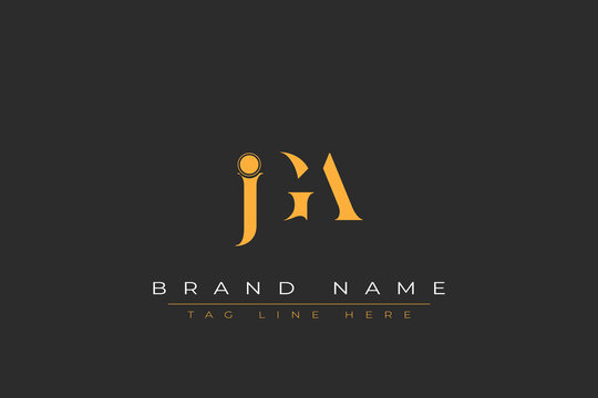 JGA abstract letter logo design. This logo is designed by three abstract letters.