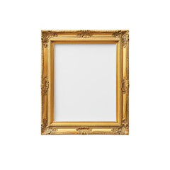 Antique Golden Frame: A close-up shot of an antique golden frame, meticulously crafted with ornate detailing and elegant designs, ready for display.