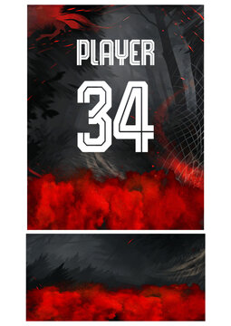 Sports Shirt Vector Template with Player Jersey and Number