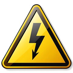 A Stark Warning Of High Voltage Danger, A Bold Yellow Triangle With A Black Lightning Bolt Signifying Electrical Hazard, A Crucial Safety Symbol