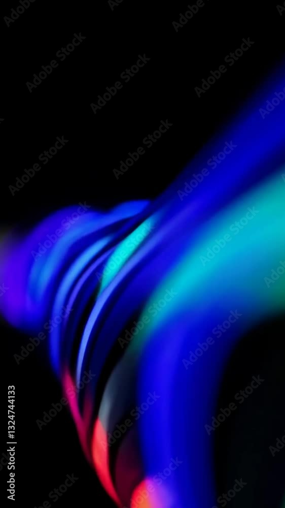 Poster vivid neon light trails create fluid motion in dynamic abstract patterns