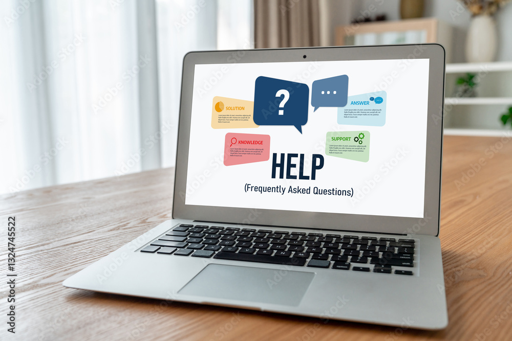 Poster help screen on the website provide answer to faq frequently asked question snugly with knowledge inf