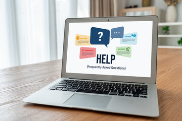 Help screen on the website provide answer to FAQ frequently asked question snugly with knowledge...
