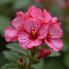 Delicate pink geranium pelargonium flowers bloom gracefully, showcasing intricate petals and vibrant colors in a serene garden during the gentle warmth of spring Generative AI Geranium pelargonium