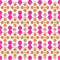 Seamless pattern with watercolor textured strokes of paint and dots. Simple forms on white background..eps