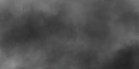 Dark black and grey dramatic grunge background texture for cloudy sky and fogy smoke abstract backdrop, slow motion closeup floating air on fog mist haze vapor smoke on black background.