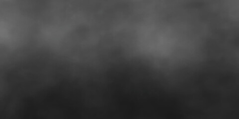 Dark black and grey dramatic grunge background texture for cloudy sky and fogy smoke abstract backdrop, slow motion closeup floating air on fog mist haze vapor smoke on black background.