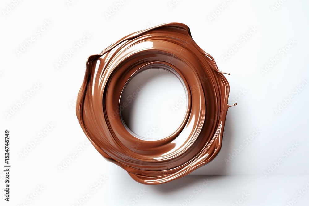 Fototapete letter o designed with flowing cocoa texture isolated on white background