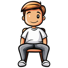 Obraz premium Reflective Moment: Boy in Contemplation