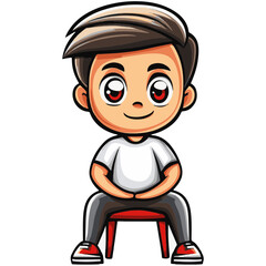 Obraz premium Reflective Moment: Boy in Contemplation