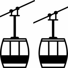 Cable car gondola illustration, symbolizing mountain transport, tourism, and adventure. © Sapla