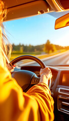 Driving on a sunny day