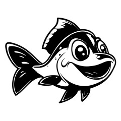 Obraz premium fish cartoon illustratiuon 