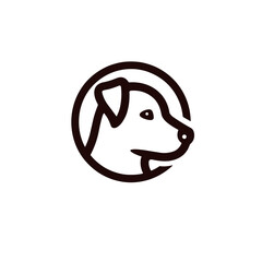 Stylish icon dog logo design in a circular frame, professional branding