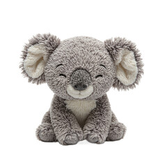 Adorable koala plush toy with soft gray fur rounded nose and floppy ears perfect for cuddling and decoration