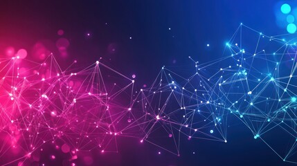 Fototapeta premium Abstract Network Flow in Magenta and Cyan