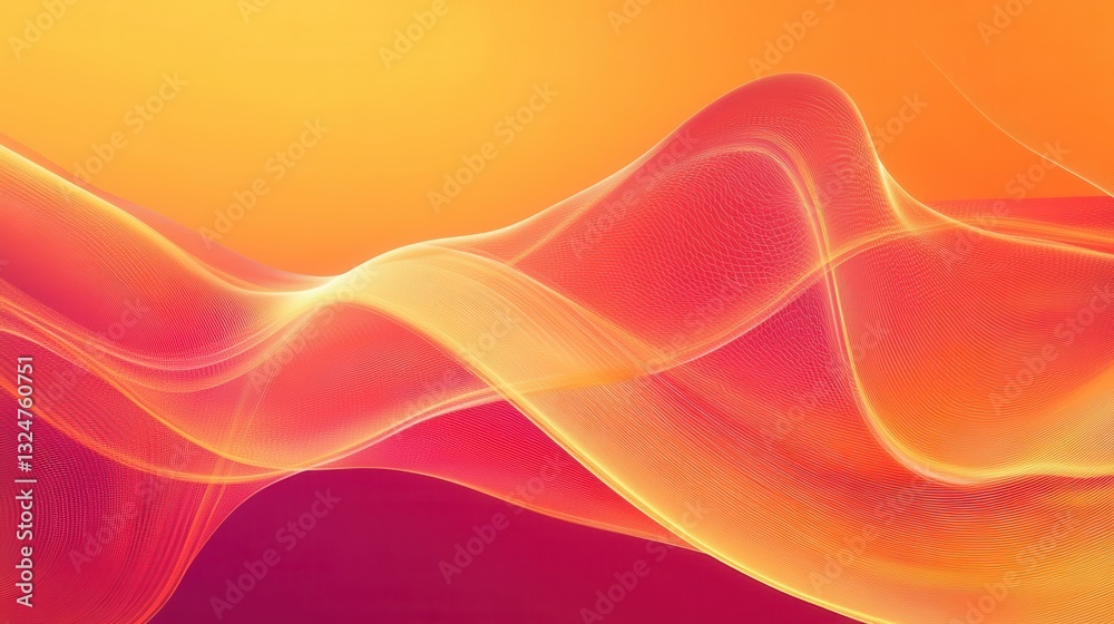 Fototapete dynamic abstract background with energetic waves in red and orange hues, ideal for creative design p