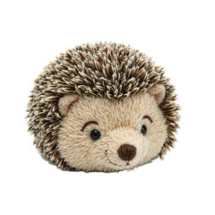 Obraz premium Adorable round hedgehog plush with soft spiky exterior bead eyes and embroidered nose Isolated on white