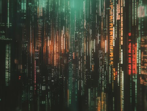 Creative binary coding texture Software programming code 3D Rendering