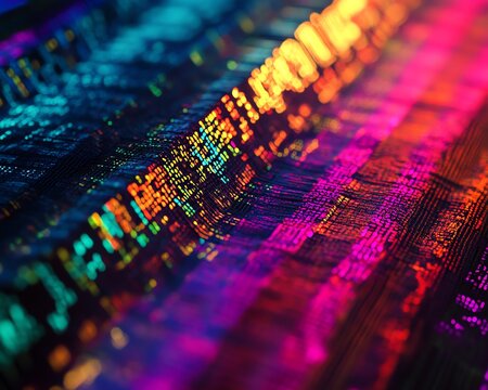 Creative binary coding texture Software programming code 3D Rendering