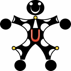 Creative Person Icon with Magnetic Elements