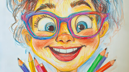 Obraz premium Cheerful character.Profession sensei. Funny illustration