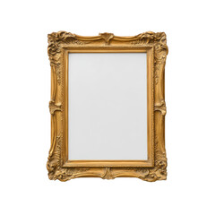 Golden Frame: An ornate, antique gold picture frame with a blank, ready-to-fill interior, perfect for art, portraits, or cherished memories.