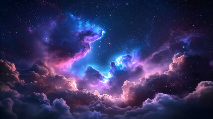 Fototapeta premium Auroras Illuminating the Sky and Earth's Frequencies Interaction