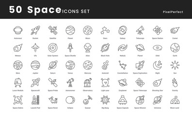 get a space vector icons set use for ui ux, web, presentation, etc