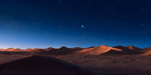 Fototapeta premium Starry Night over the Sahara Desert Dunes