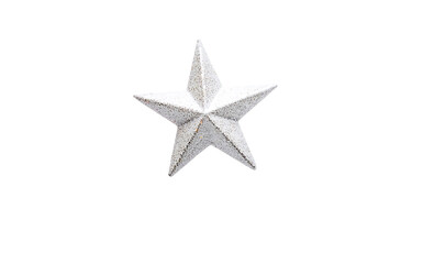 Obraz premium White Glitter 3D Star Ornament with Sparkling Texture - High-Resolution Transparent PNG Clipart