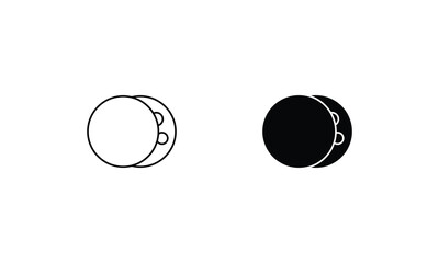 Eclipse icons set line and glyph vector stock illustration