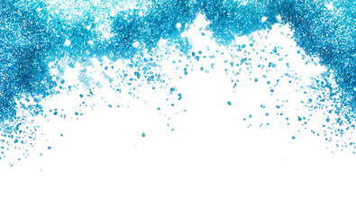 Fototapeta premium Blue Glitter Powder Explosion Background - High-Resolution Sparkling Texture Overlay on Transparent PNG
