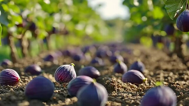 Figs on the Ground, a Summer Harvest in the Orchard