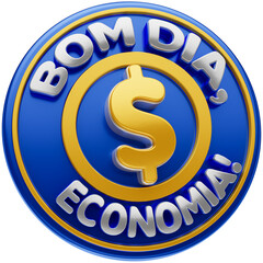 selo 3d bom dia economia