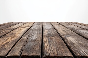 Fototapeta premium Beautifully crafted wooden table surface showcasing natural textures in a minimalist setting isolated on transparent background