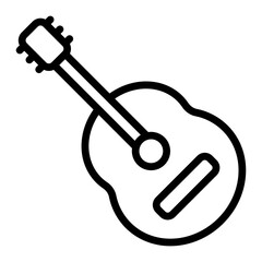 Guitar Vector Line Icon Design