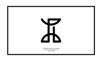 Alphabet letters I or II logo vector icon